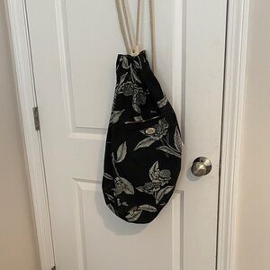 Tommy Bahama Black and White Floral Beach Backpack